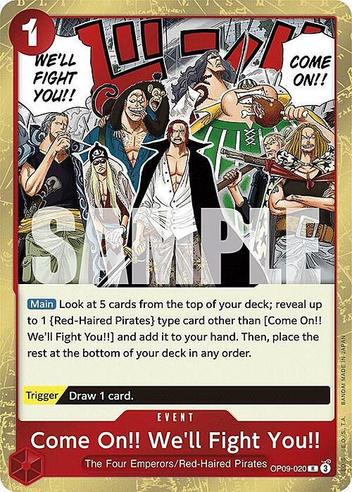 Come On!! We'll Fight You!! Card Front