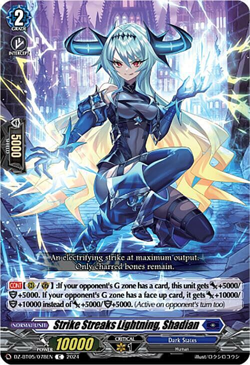 Strike Streaks Lightning, Shadian Card Front