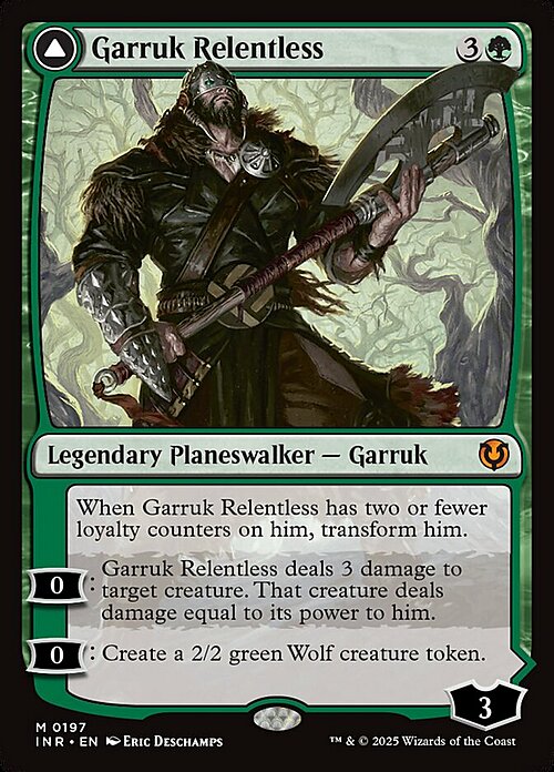 Garruk Relentless // Garruk, the Veil-Cursed Card Front