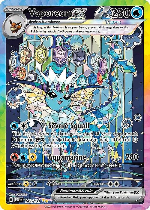 Vaporeon ex Card Front