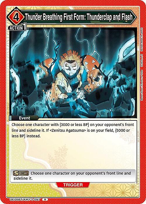 Thunder Breathing First Form: Thunderclap and Flash Card Front