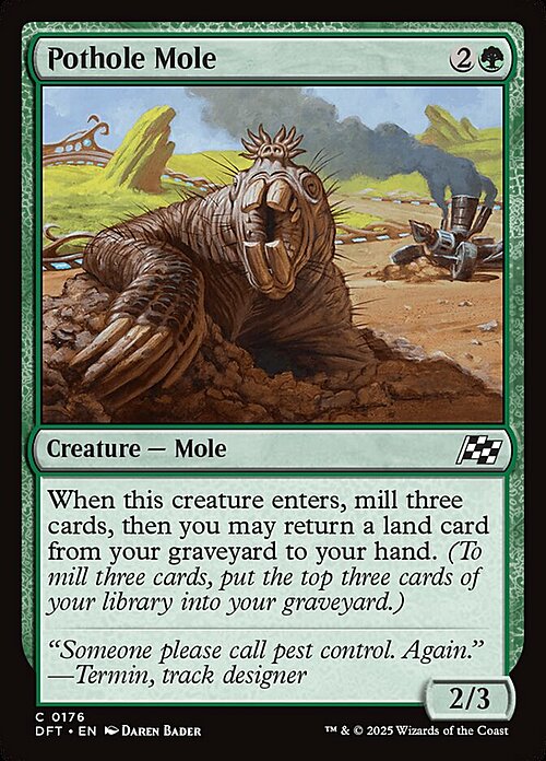 Pothole Mole Card Front