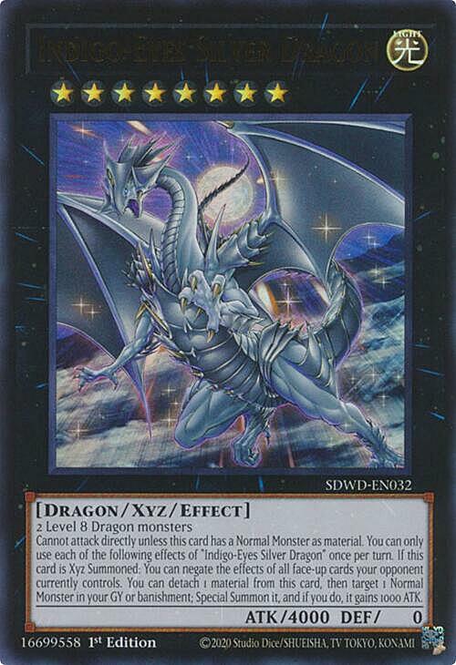 Indigo-Eyes Silver Dragon Card Front