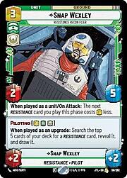 Snap Wexley, Ricognitore Aereo Della Resistenza