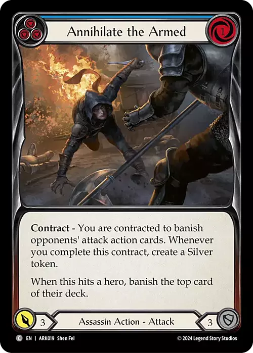 Annihilate the Armed - Blue Card Front