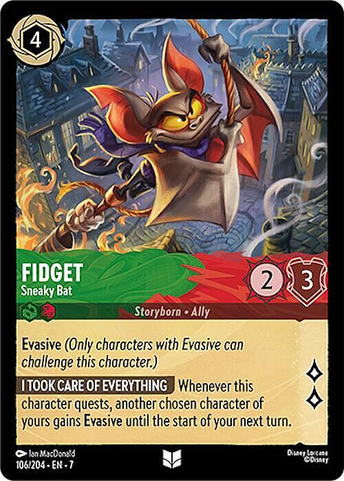 Fidget - Sneaky Bat Card Front