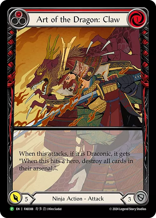 Art of the Dragon: Claw Card Front