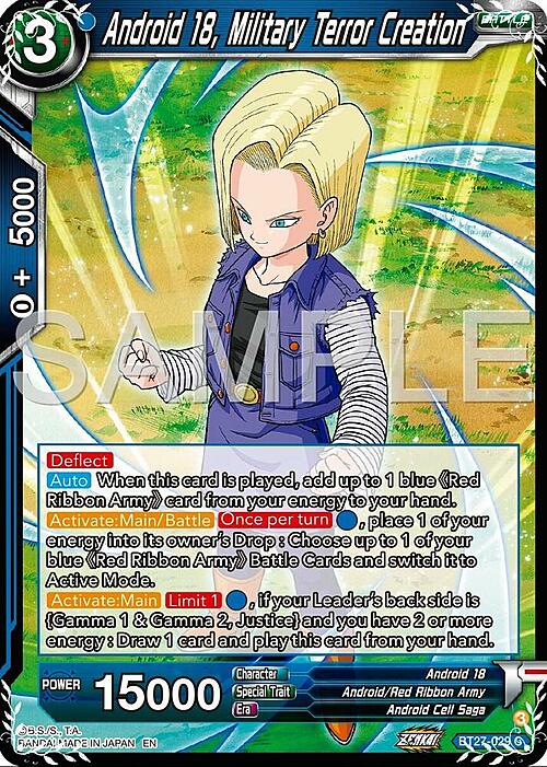 Android 18, Military Terror Creation Card Front