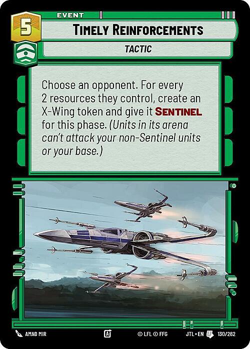 Timely Reinforcements Card Front