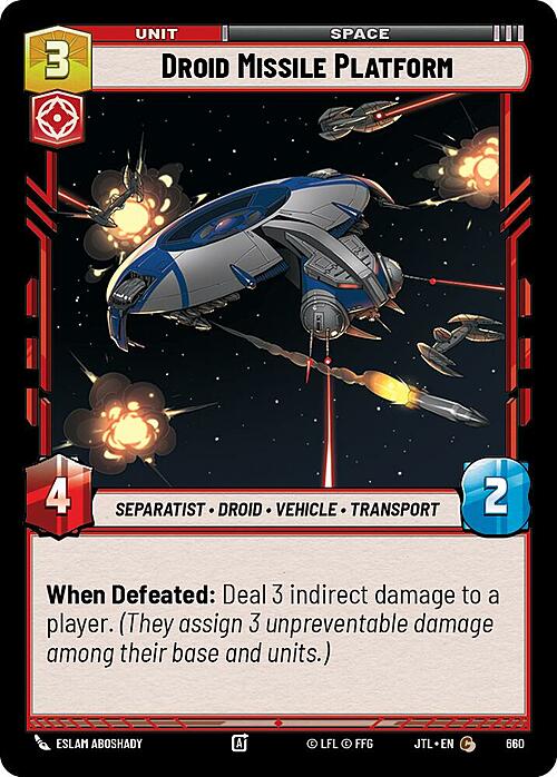 Droid Missile Platform Card Front