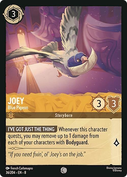Joey - Blue Pigeon Card Front