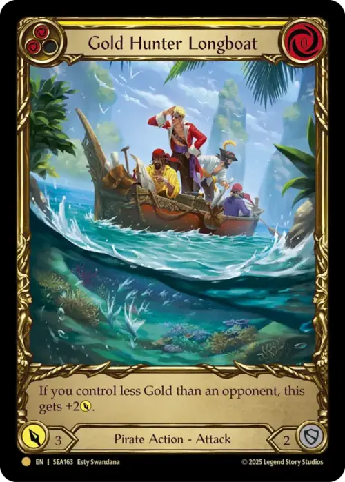 Gold Hunter Longboat Card Front