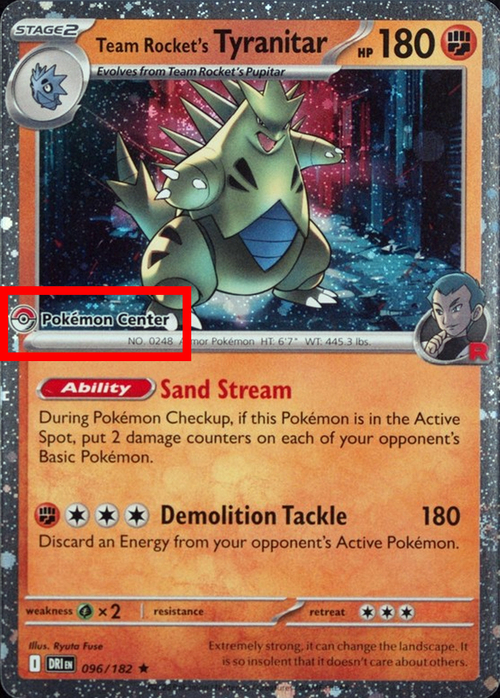 Team Rocket's Tyranitar Card Front