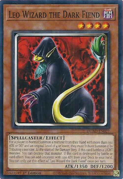 Leo Wizard the Dark Fiend Card Front