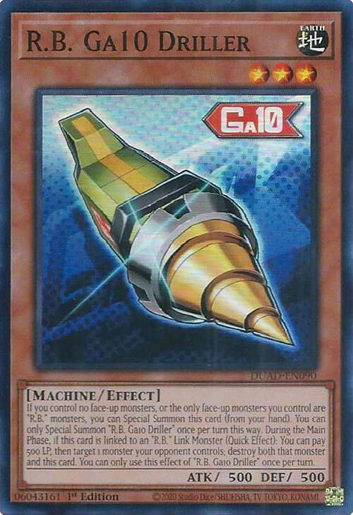 R.B. Ga10 Driller Card Front
