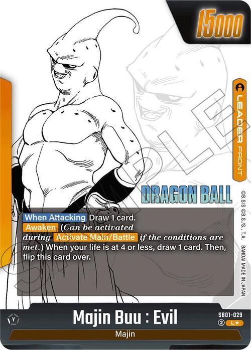 Majin Buu : Evil Card Front