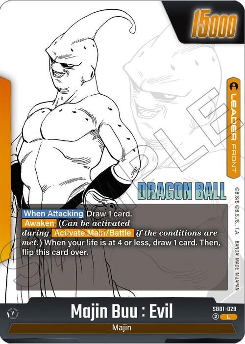 Majin Buu : Evil Card Front