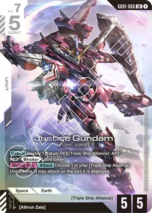 Justice Gundam Card Front