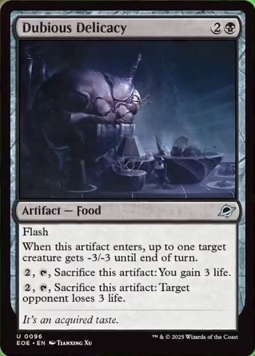 Dubious Delicacy Card Front