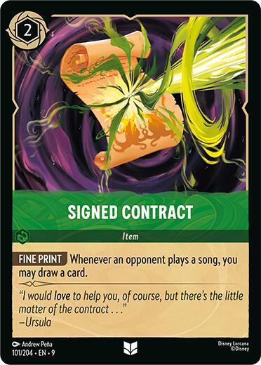 Signed Contract Card Front