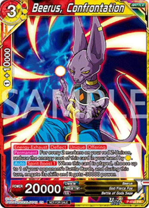 Beerus, confrontation Card Front
