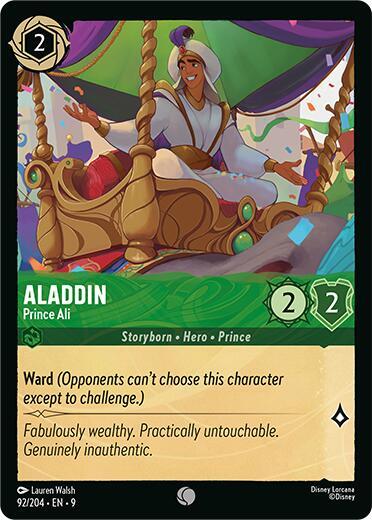 Aladdin - Prince Ali Card Front