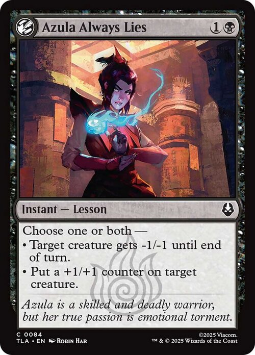 Azula Always Lies Card Front