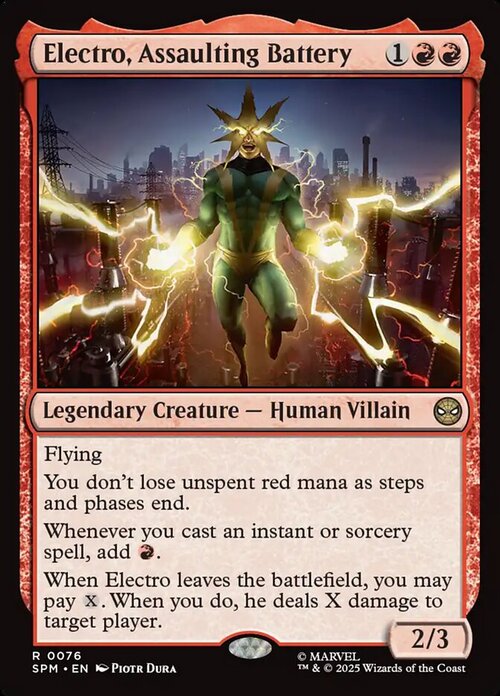 Electro, Assaulting Battery Card Front