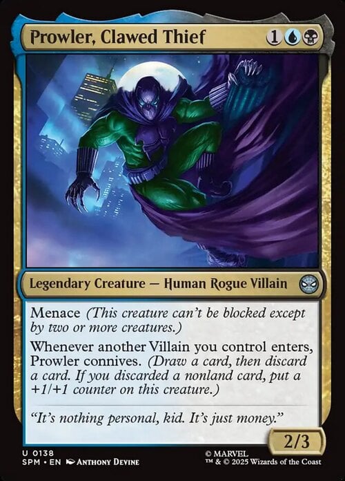 Prowler, Clawed Thief Card Front