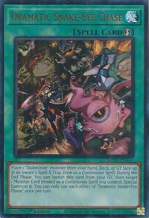 Dramatic Snake-Eye Chase Card Front