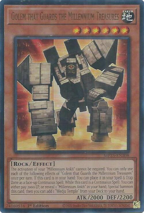 Golem that Guards the Millennium Treasures Card Front