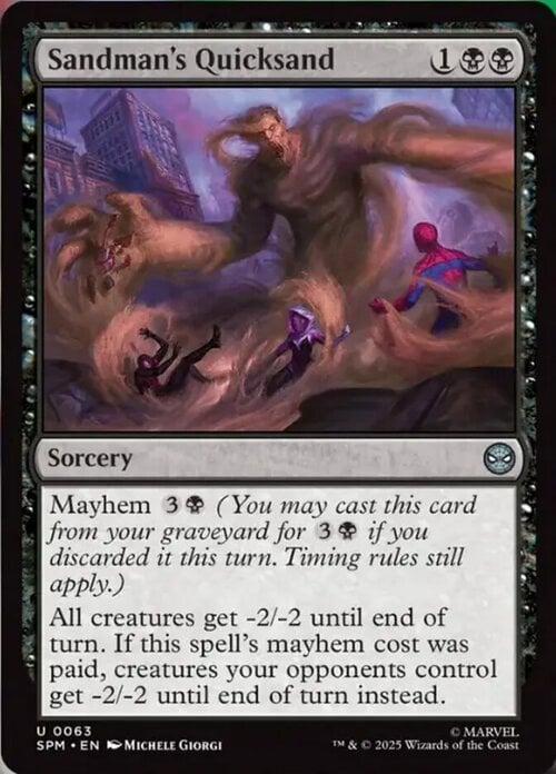 Sandman's Quicksand Card Front