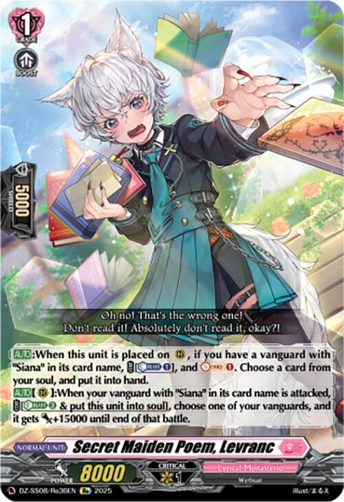 Secret Maiden Poem, Levranc Card Front