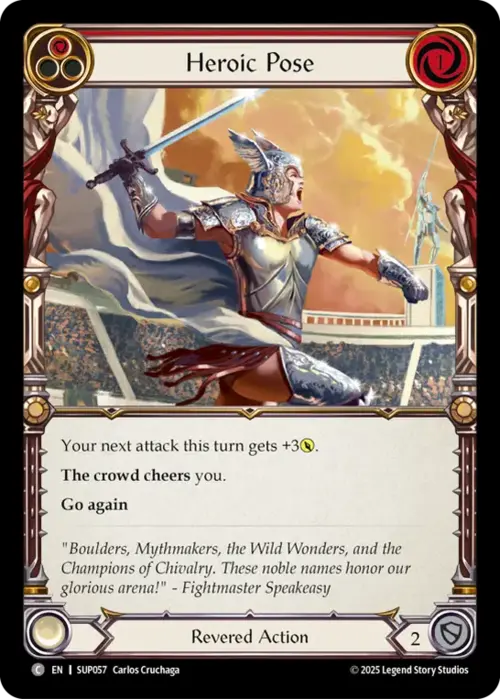 Heroic Pose - Red Card Front