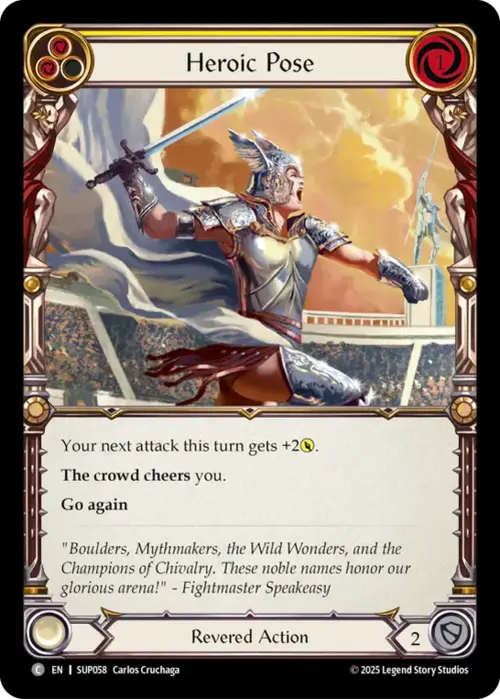 Heroic Pose - Yellow Card Front