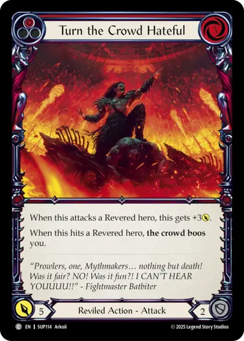 Turn the Crowd Hateful - Red Card Front