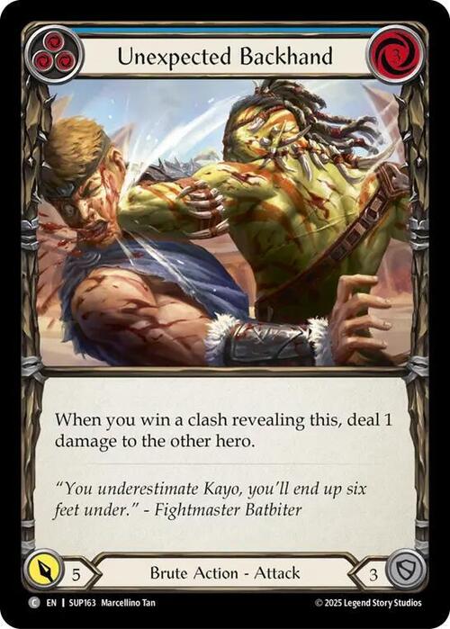 Unexpected Backhand - Blue Card Front