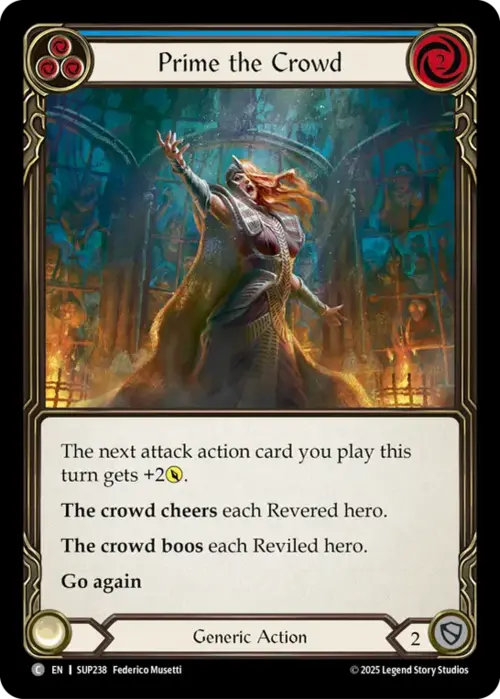 Prime the Crowd - Blue Card Front