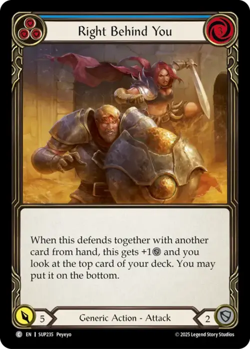 Right Behind You - Blue Card Front