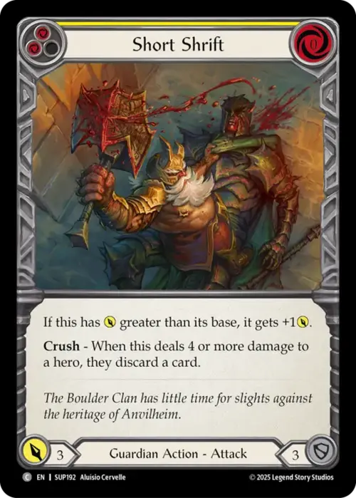 Short Shrift Card Front