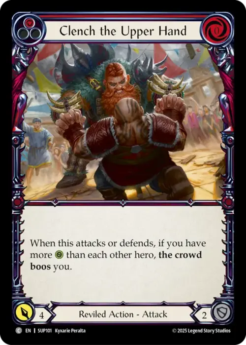 Clench the Upper Hand - Red Card Front