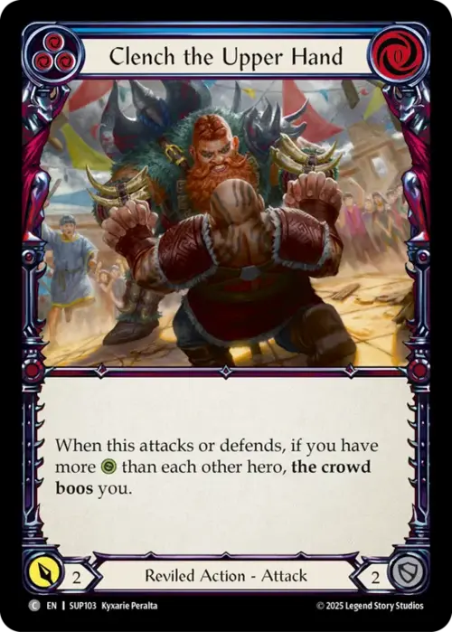 Clench the Upper Hand - Blue Card Front