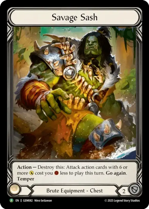 Savage Sash Card Front