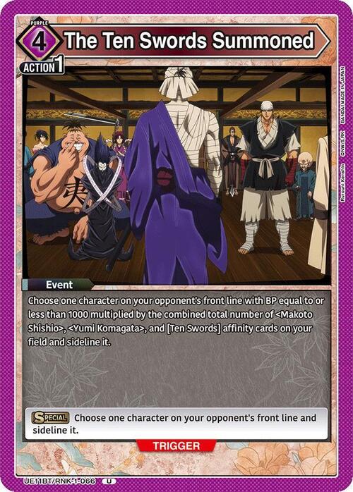 The Ten Swords Summoned Card Front