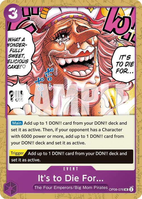 It's to Die For Card Front