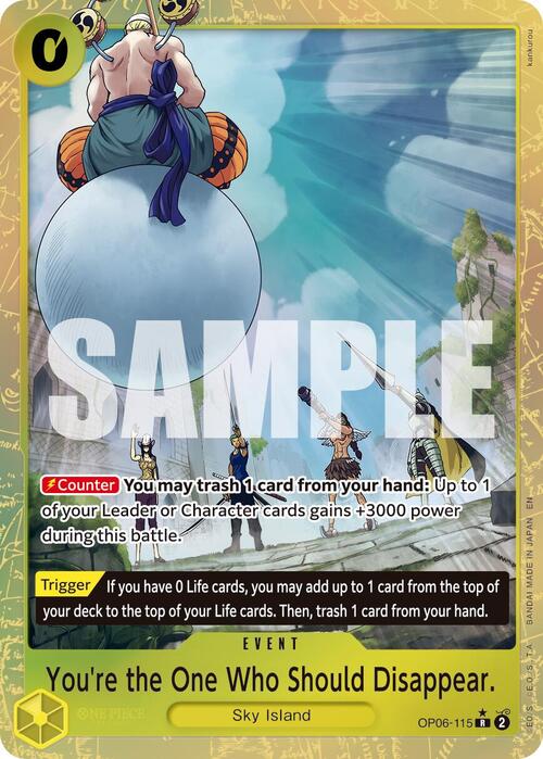 You're the One Who Should Disappear Card Front