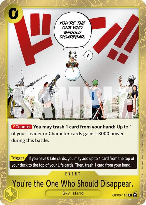 You're the One Who Should Disappear Card Front