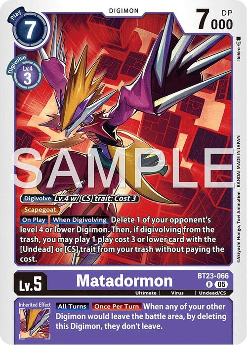 Matadormon Card Front