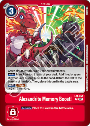 Alexandrite Memory Boost! Card Front