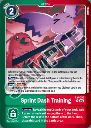 Sprint Dash Training Card Front